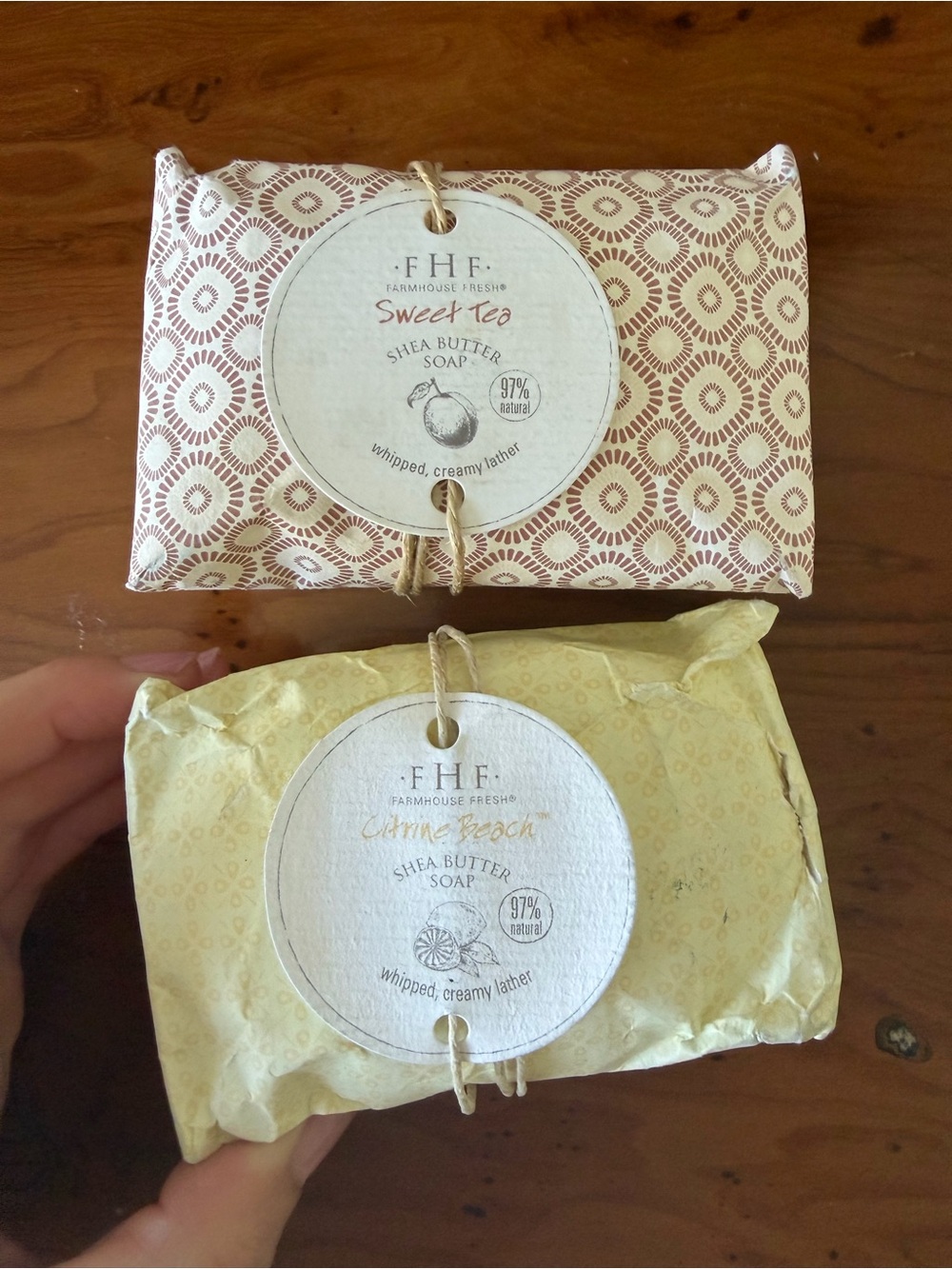 🗽FarmHouse Fresh Shea Butter Soap Set - Sweet Tea & Citrine Peach